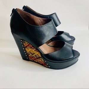 Fortress of Inca Women Reyna Agata Stud Wedges sz7